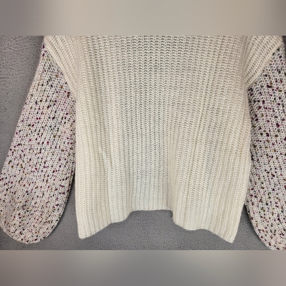 Grey Collective Women Cardigan Sweater Sz M Drop Shoulder Open Front Puff Sleeve - Picture 11 of 12